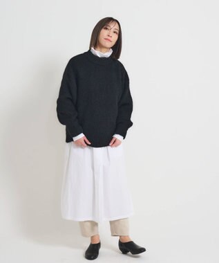 muuc 〈天然素材の上質なモヘヤ〉アルパカモヘヤ畦編みプルオーバー〈日本製〉 ブラック