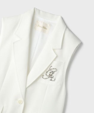 GRACE CONTINENTAL リネンタッチジレジャケット ホワイト