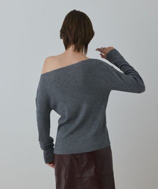 GRACE CONTINENTAL ハイゲージウールニットトップ グレー