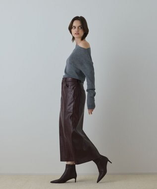 GRACE CONTINENTAL ハイゲージウールニットトップ グレー