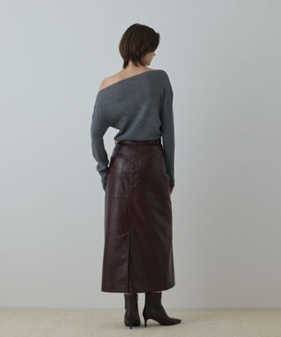 GRACE CONTINENTAL ハイゲージウールニットトップ グレー