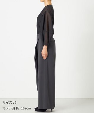 NAVE 【Nave・洗える】スパントロ ワイドラップパンツ グレー系