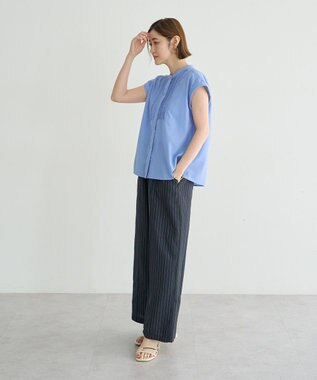 YECCA VECCA スモッキングピンタックシャツ Blue
