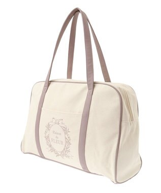 Maison de FLEUR キャンバスキャリーオンボストンバッグ Dark Pink