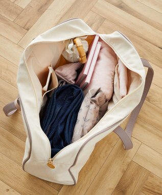 Maison de FLEUR キャンバスキャリーオンボストンバッグ Dark Pink