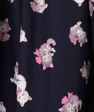 ANY KIDS 総柄 サマーワンピース ネイビー×ネコ