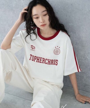 WEGO ライングラフィックショートT オフホワイト