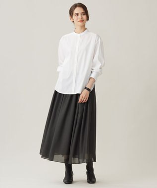 自由区 L 【スタイリストコラボ・洗える】SOMELOSバンドカラー シャツ ホワイト