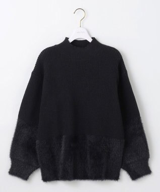 ANY SIS 【洗える】グラデーションフェザー ニット ブラック