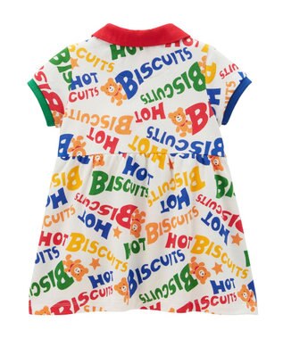 MIKI HOUSE HOT BISCUITS 【80-120cm】 カラフルロゴ ポロシャツワンピース マルチカラー