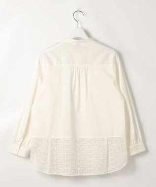 J.PRESS LADIES L エニーブロード レース ブラウス オフホワイト系