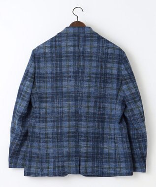 JOSEPH ABBOUD 【イタリア素材/軽量/ストレッチ】サマーツィード ジャージー プリント ジャケット ネイビー系4