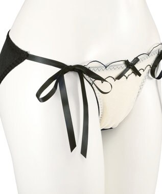 San-ai Resort（三愛水着楽園） シアードットチュール　ブラジャー＆ショーツセット【northerly】 BK×WH