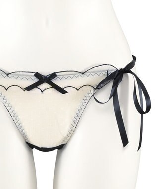 San-ai Resort（三愛水着楽園） シアードットチュール　ブラジャー＆ショーツセット【northerly】 BK×WH