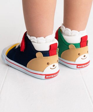 MIKI HOUSE HOT BISCUITS 【14-15cm】 顔ドン メッシュ素材 セカンド ベビーシューズ マルチカラー