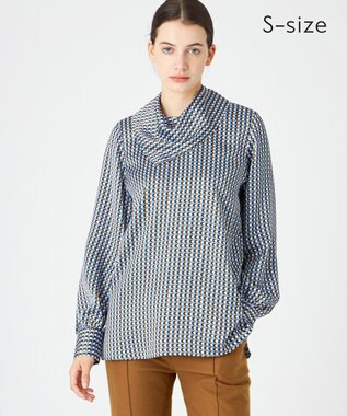 BEIGE， 【S-size】MABILLON / スカーフブラウス Sax x Brown