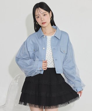 earth music&ecology ティアードレースミニスカート Black