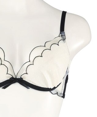 San-ai Resort（三愛水着楽園） シアードットチュール　ブラジャー＆ショーツセット【northerly】 BK×WH