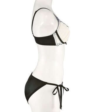 San-ai Resort（三愛水着楽園） シアードットチュール　ブラジャー＆ショーツセット【northerly】 BK×WH