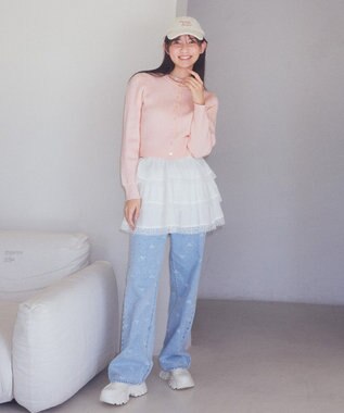 earth music&ecology ティアードレースミニスカート White