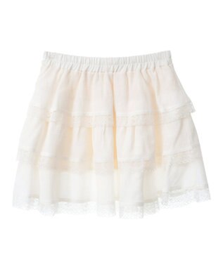 earth music&ecology ティアードレースミニスカート White