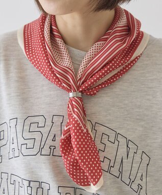 AMERICAN HOLIC 【リングSET】ドット柄スカーフ Red