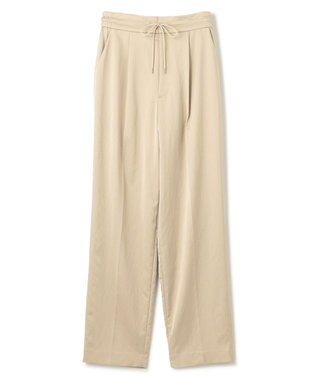 uncrave 【洗える】サテン ドロストパンツ（uncrave STANDARD） ベージュ