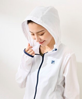 OP／FILA 【FILA】ラッシュガードフルジップ 軽量布帛パーカー ホワイト