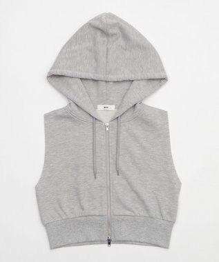 WEGO ノースリーブジップパーカー 杢グレー