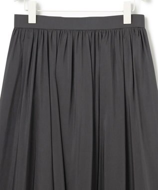ICB 【洗える】レーヨンシルクローン フレアスカート チャコール系