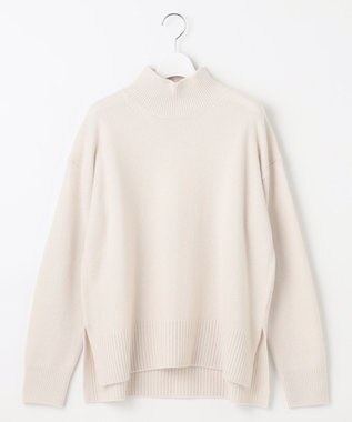 自由区 L 【洗える】ウールカシミヤブレンドハイネック ニット シャンパンベージュ