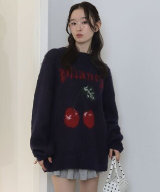 WEGO シャギーグラフィックニットBIGプルオーバー 柄2