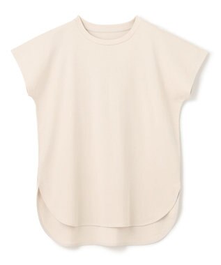 UNFILO BEAUTY FORM ロゴ刺繍フレンチスリーブTシャツ グレージュ[背面ロゴ]