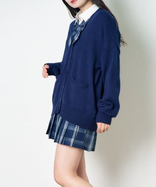 WEGO 【SCHOOL ITEM】ニットカーディガン ネイビー