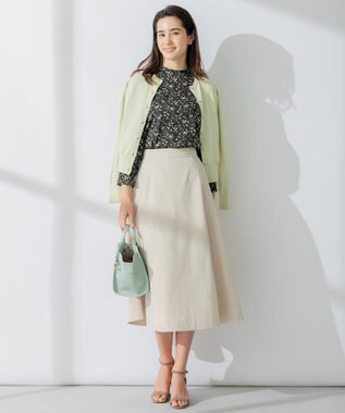 組曲 【5色展開・後ろゴム仕様】カラータフタ スカート ベージュ系