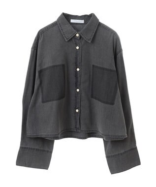 Green Parks ショート丈デニムシャツ Black