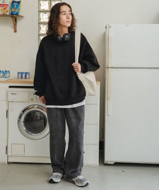 WEGO 【ユニセックス着用/MLXLサイズ展開/新色追加/裏起毛】スウェットプルオーバー ブラック