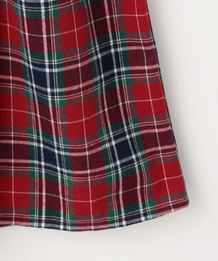 ANY KIDS チェック柄 ドッキング ワンピース レッド×チェック