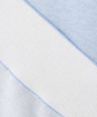 自由区 L グラフィックジャカード ニット サックス×オフ