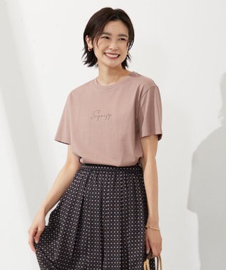 J.PRESS LADIES バック フォト Tシャツ ピンク系