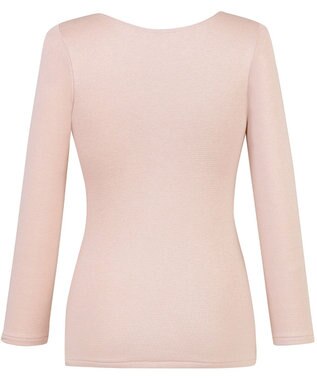 Wing あったかインナー 綿混素材 裏起毛(肌側) よく伸びる素材 ストレッチ性 【ラクのびサーモ】 保温性 8分袖 長袖 秋 冬 EL6812 ウイング／ワコール シェルピンク