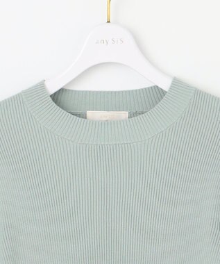 ANY SIS 【洗える】シアーディテール ニット ミント