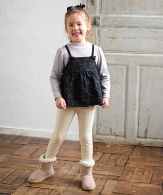 ANY KIDS ケーブルジャガードレギンス エクリュ