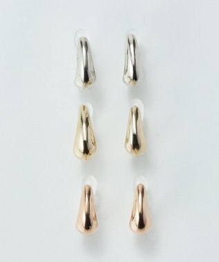 Phoebe 【金属アレルギー対応】【痛くないシリーズ】ぷっくりモードクリスタルループフィットイヤリング　シャンパンゴールド シャンパンゴールド