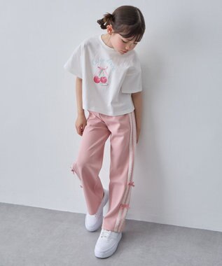 ANY KIDS 【洗濯機可能/速乾】ドライタッチ トラックパンツ ピンク