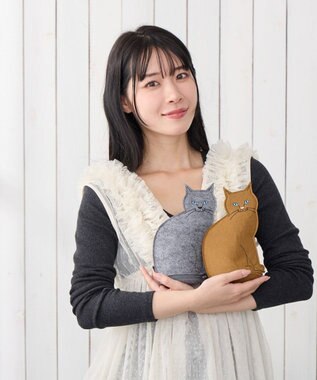 ROOTOTE 3622【ネコポーチ】EU.ウイズルー.オスワリネコ-B 02：チャ