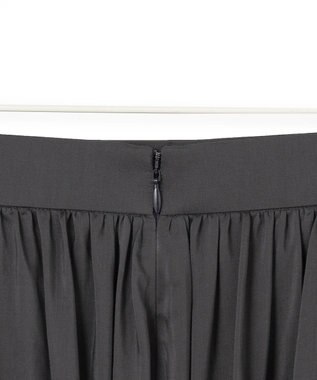 ICB 【洗える】レーヨンシルクローン フレアスカート チャコール系