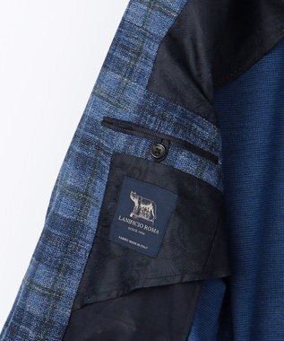 JOSEPH ABBOUD 【イタリア素材/軽量/ストレッチ】サマーツィード ジャージー プリント ジャケット ネイビー系4