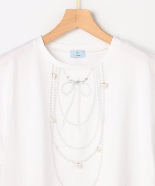 組曲 S 【先行予約・WEB限定】トロンプルイユ パールネックレスＴシャツ ホワイト系