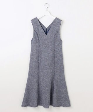 Feroux 【洗える】春ツイード ジャンパースカート ブルー系1